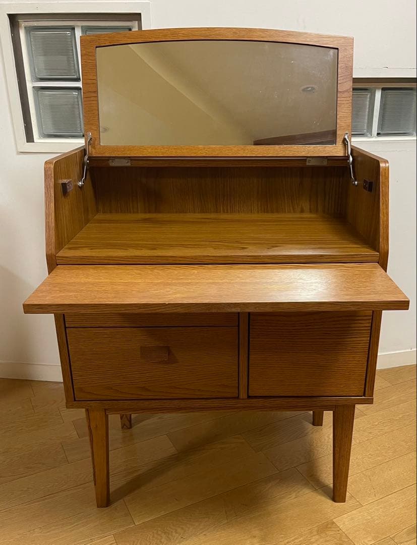 ウニコ/ドレッサー ミラー付き兼　キャビネットデスク