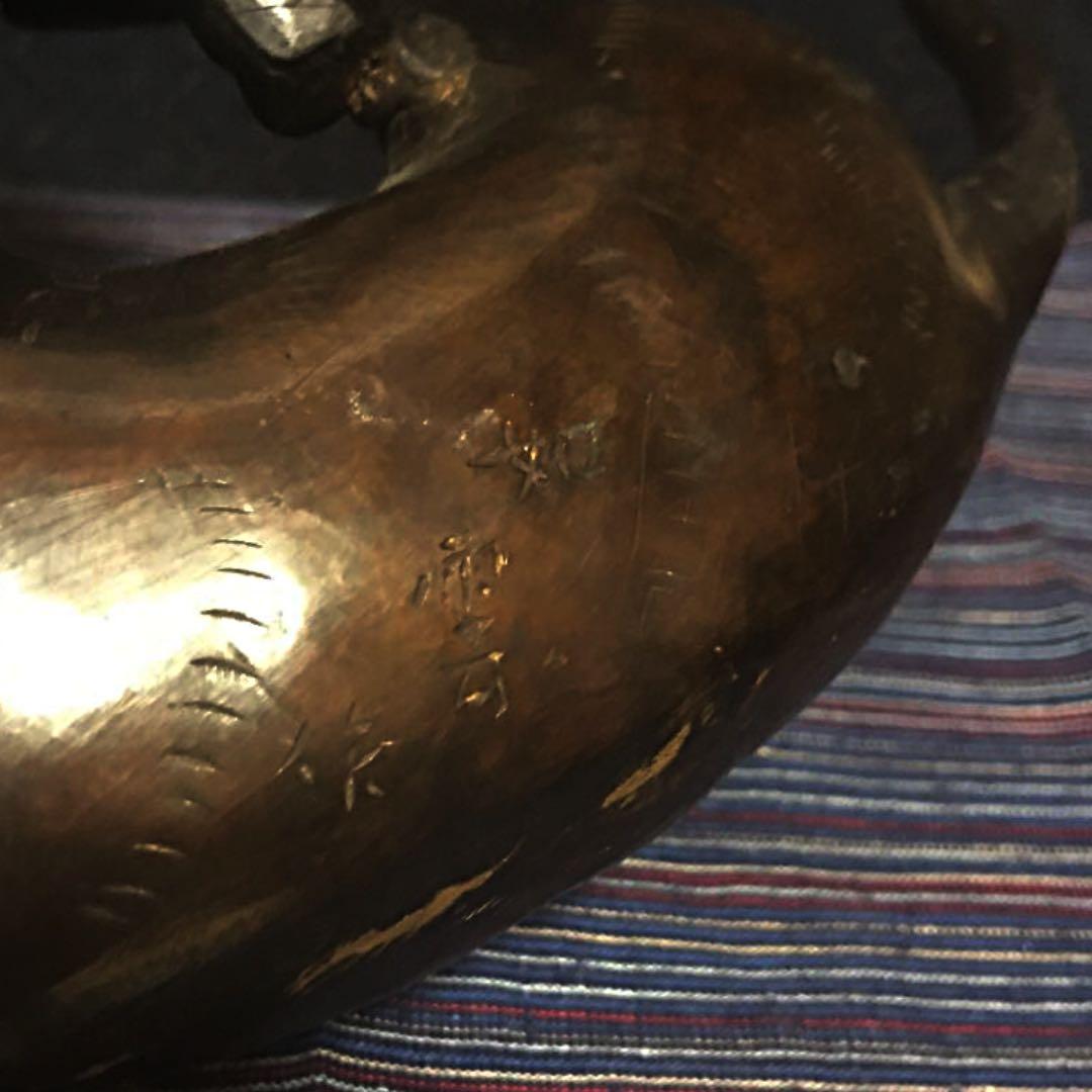 如雲作 精密 古銅「仔犬のたわむれ」