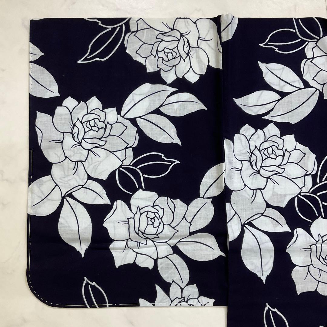 ◆未使用同然◆最高級注染本染◆浴衣◆薔薇◆木綿◆仕付◆裄67丈161.5