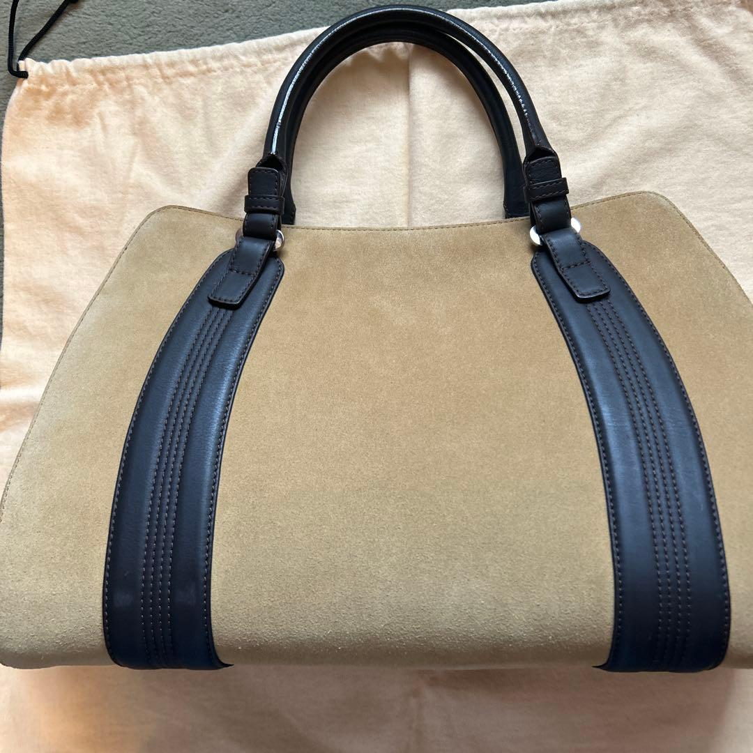 ロエベ トートバッグ ブラウン アナグラム スエードレザー