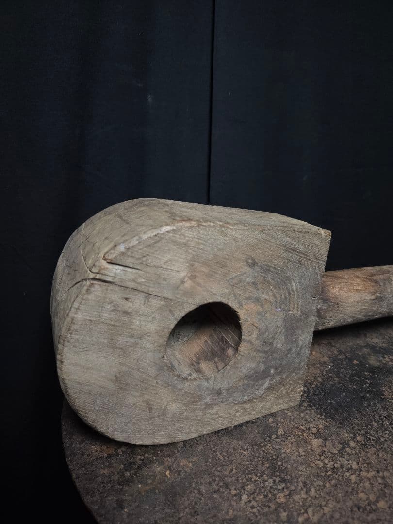 詳細不明農具か？木製アンティークツール　オブジェインテリア骨董市古物