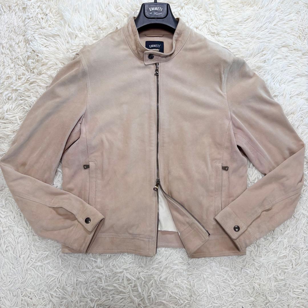 XL相当　EMMETI JURI スエードレザージャケット　シングルライダース