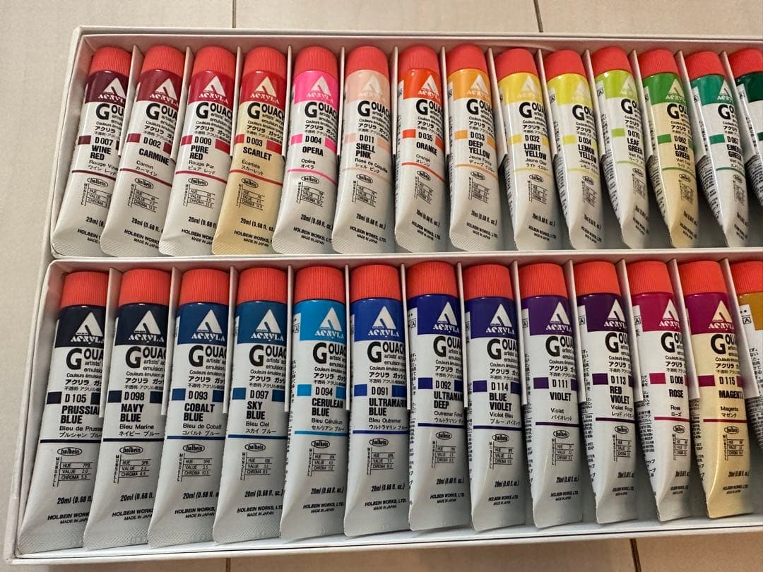 【一部開封済み】ホルベイン　アクリラ　ガッシュ　36色セット