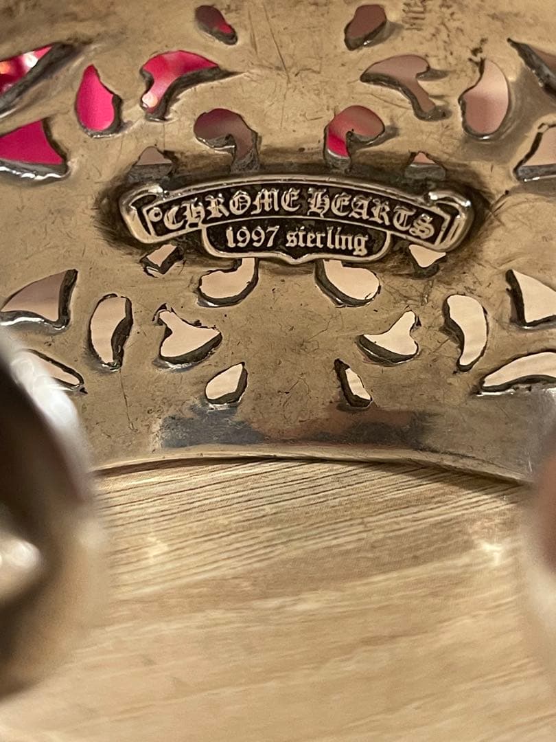 ぼぶゆう　クロムハーツ　フローラルクロス　ワイドカフ　鑑定証明書付き