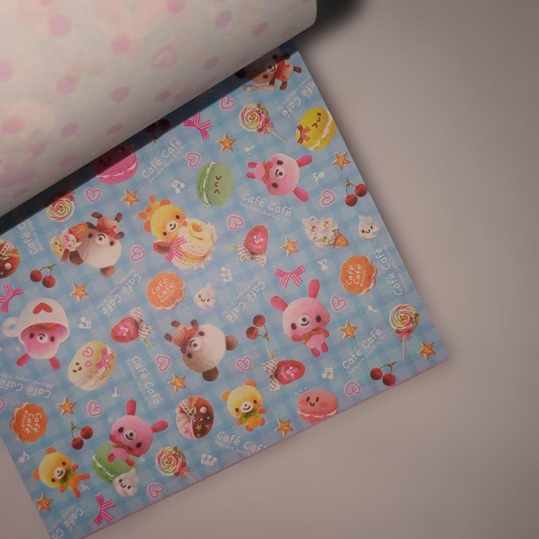 平成レトロ　平成女子　めちゃおり　おりがみメモ　シール付き　パンダ　くま　カフェ