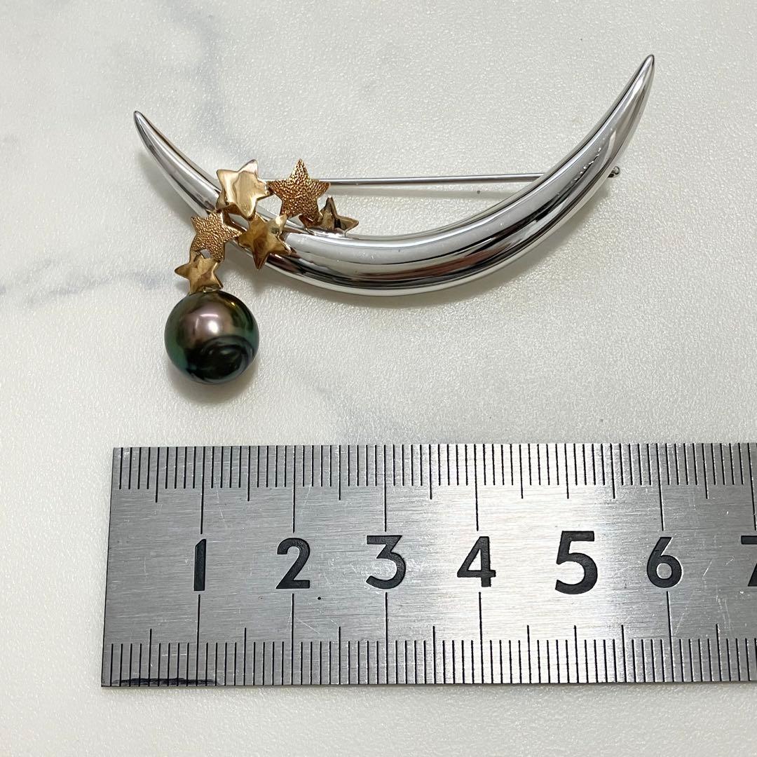 K18✨silver ブローチ　月　ムーンブローチ