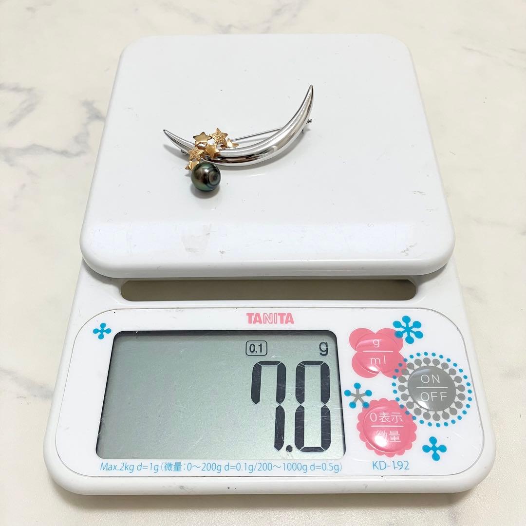 K18✨silver ブローチ　月　ムーンブローチ