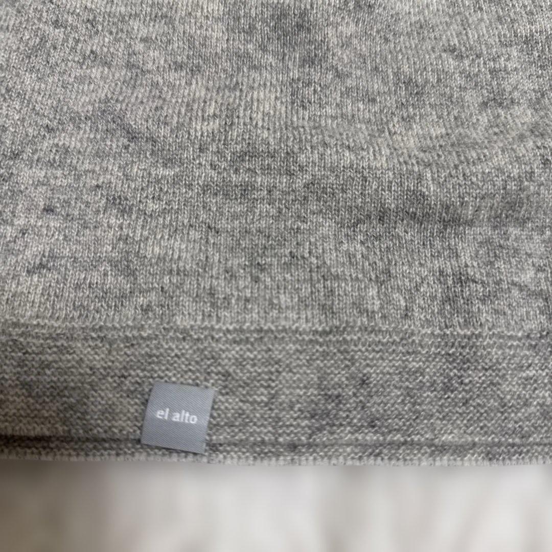 日本製　カシミヤ100％ リブスヌード elalto（エルアルト) GREY