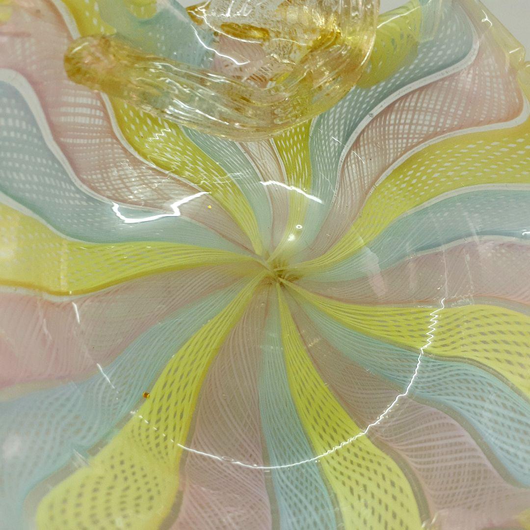 MURANO ムラノ 金彩 レース 木葉モチーフ 皿