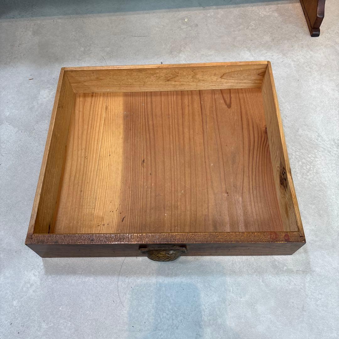 【和モダン】文机　机　テーブル　引き出し二杯　アンティーク　古道具　古家具