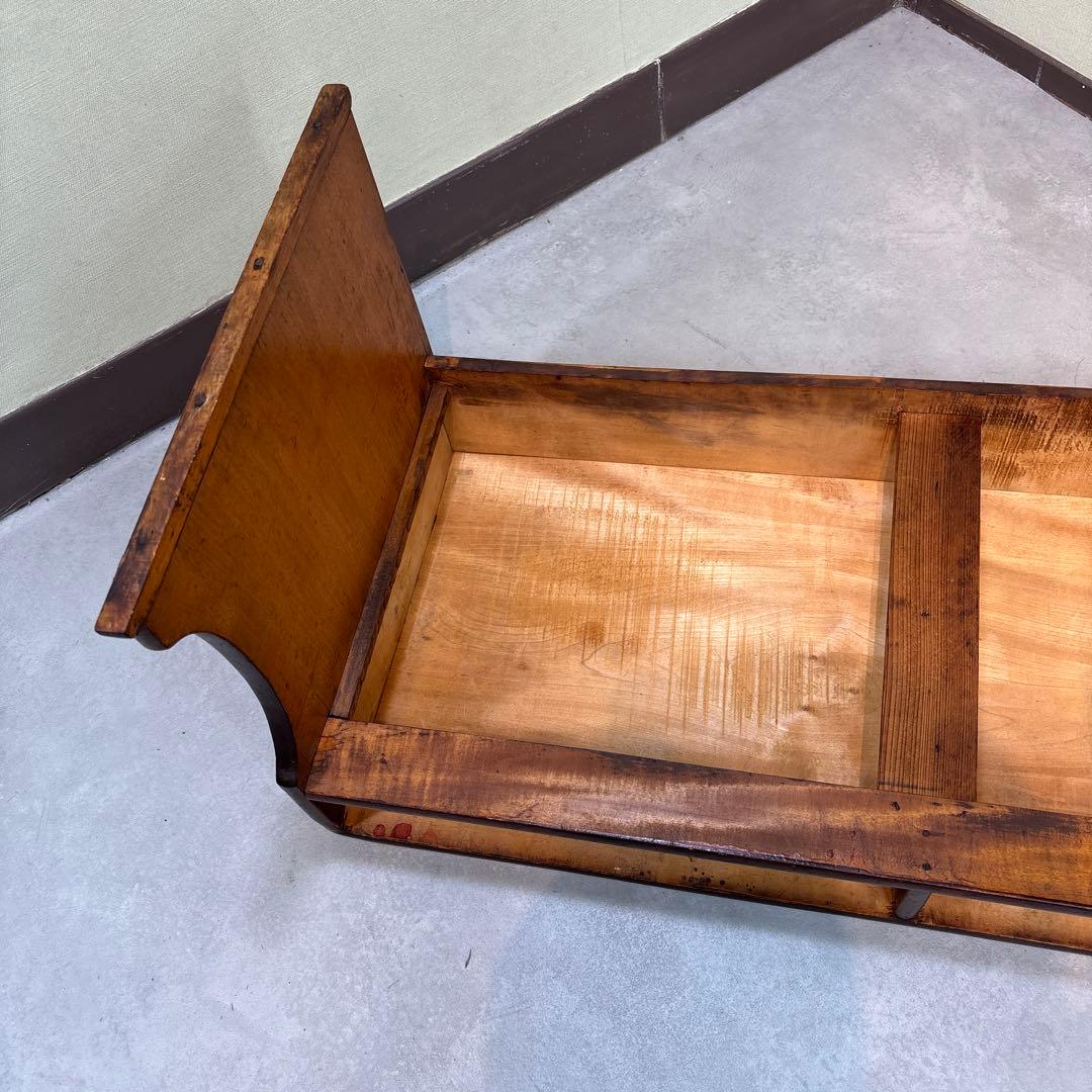 【和モダン】文机　机　テーブル　引き出し二杯　アンティーク　古道具　古家具