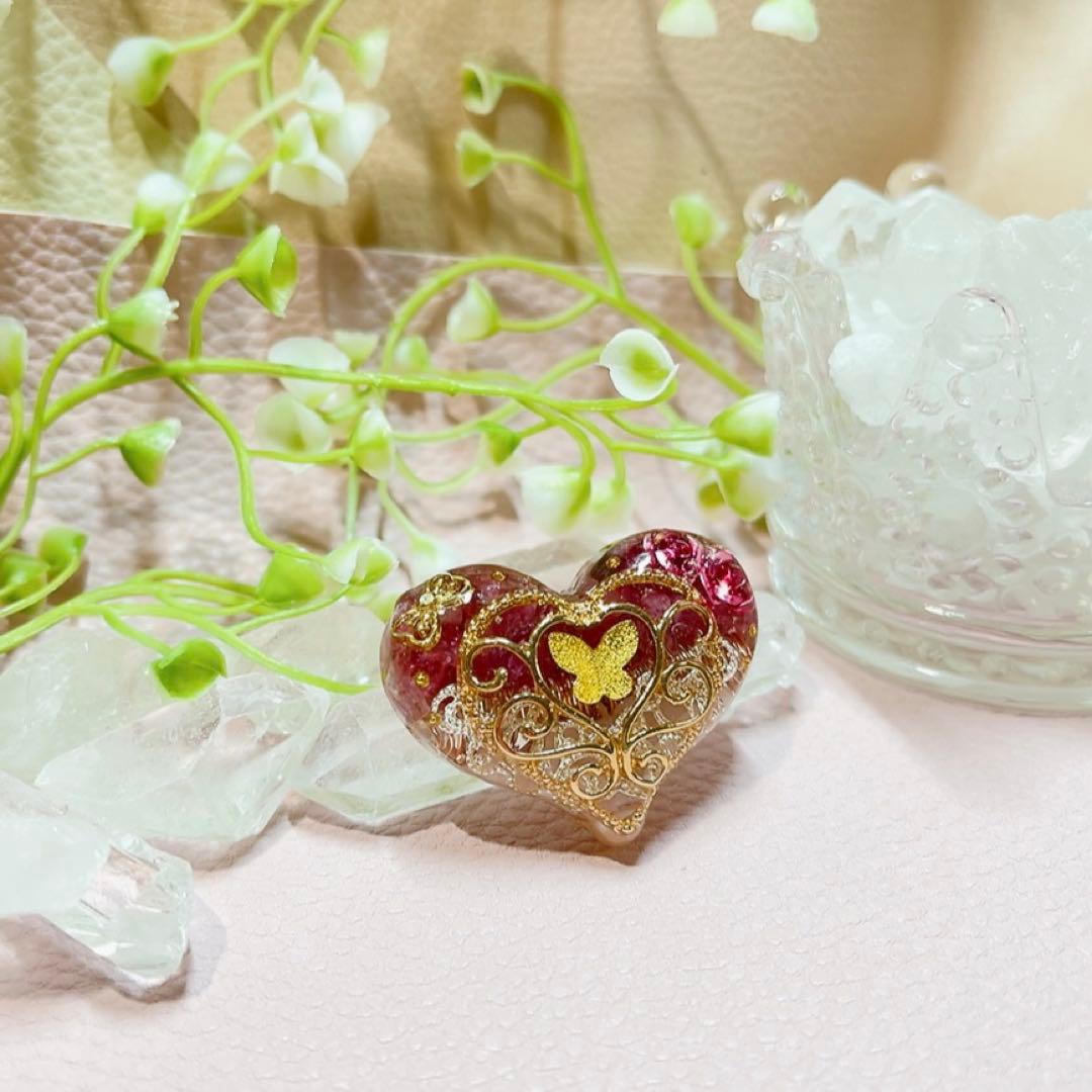 癒しのオルゴナイト❤️ピンクトルマリン＋ソープストーンのハート型♡