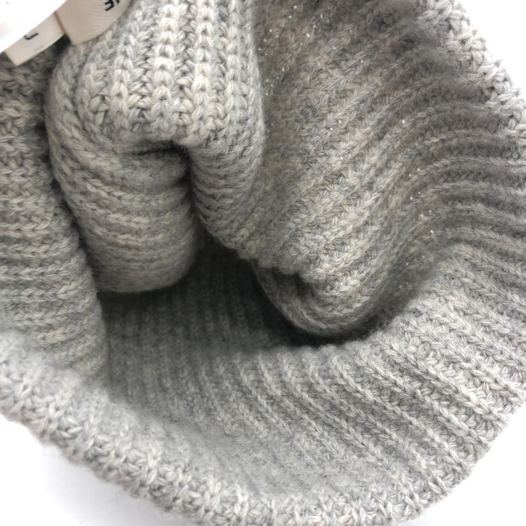 【極美品】 セリーヌ　CELINE グレー ニット帽　ビーニー CELINE