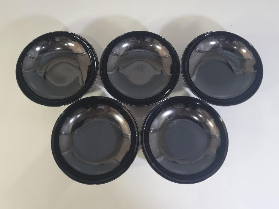 金銀 家紋散 蒔絵 吸物椀 五客 美品 DT339