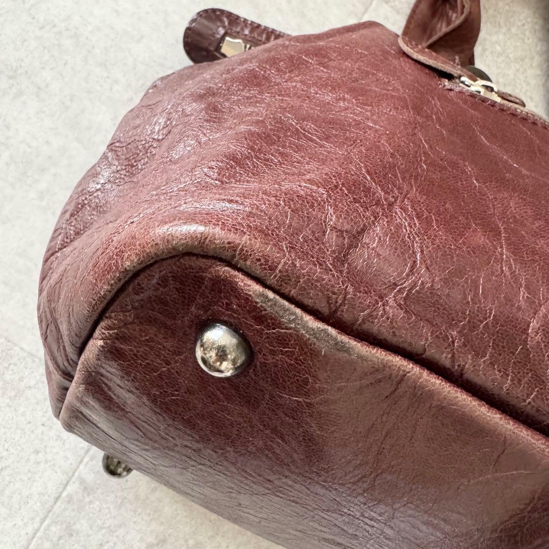 トリココムデギャルソン　ハンドバッグ　ブラウン　茶色　レザー