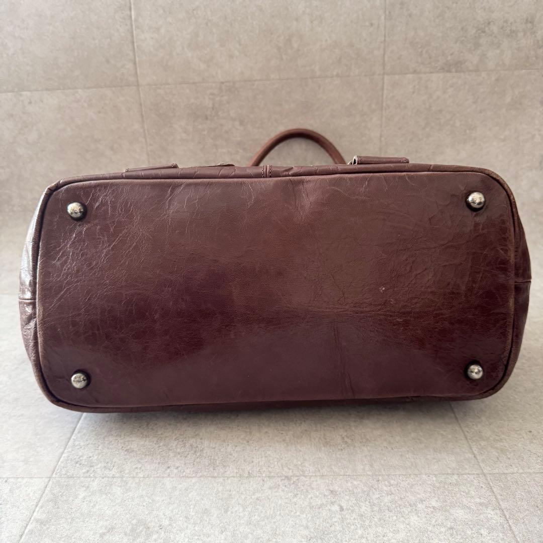 トリココムデギャルソン　ハンドバッグ　ブラウン　茶色　レザー