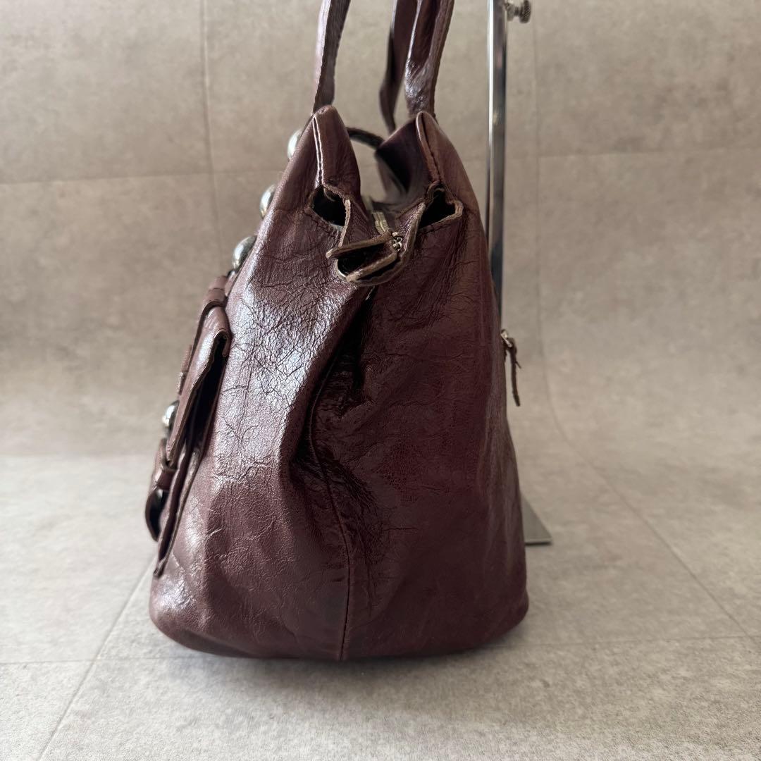 トリココムデギャルソン　ハンドバッグ　ブラウン　茶色　レザー