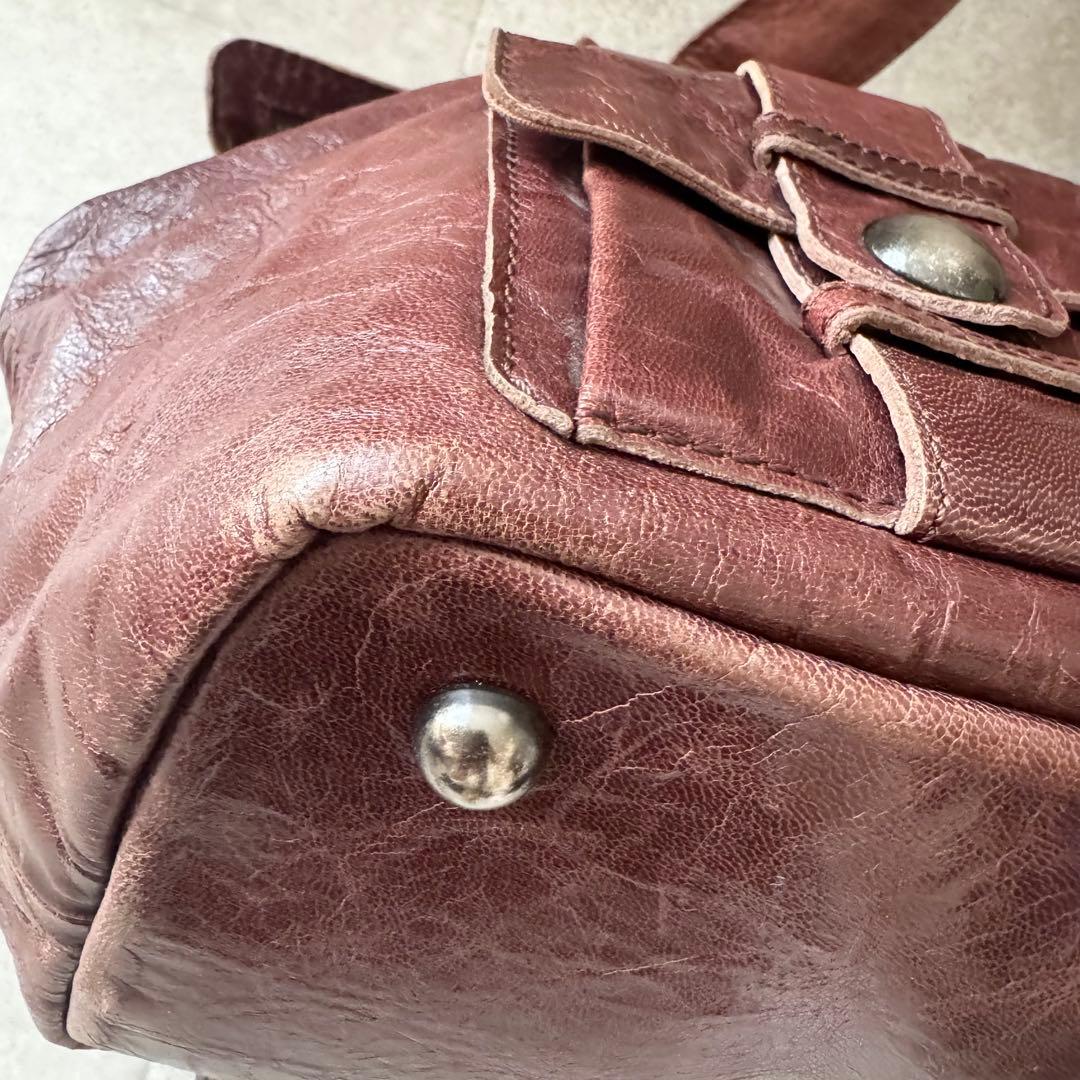 トリココムデギャルソン　ハンドバッグ　ブラウン　茶色　レザー