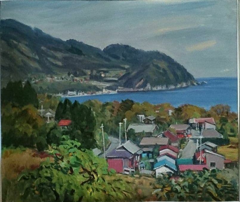 油絵F10三陸海岸風景