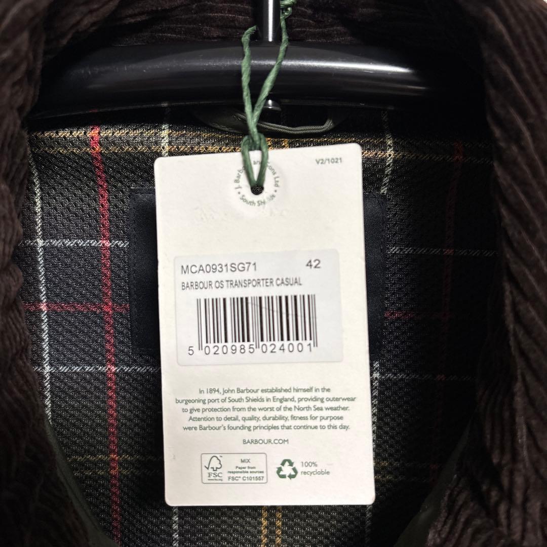 ［新品未使用品］Barbour オリーブグリーン アウター　42