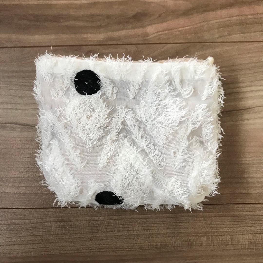 フクモモポーチ　北欧ドットシフォン