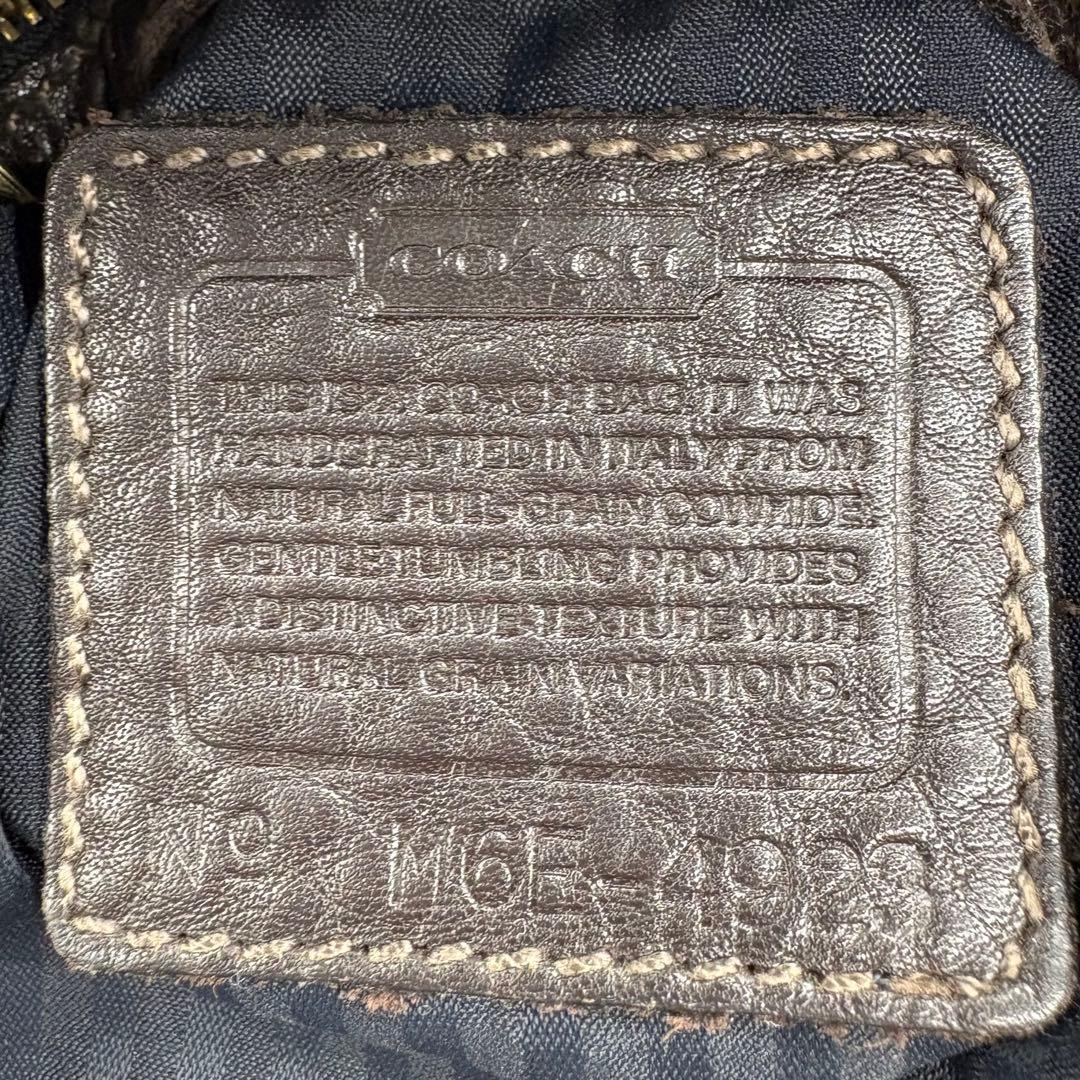 【美品】オールドコーチ ショルダーバッグ オールレザー 本革 しぼ革 シボ革 茶