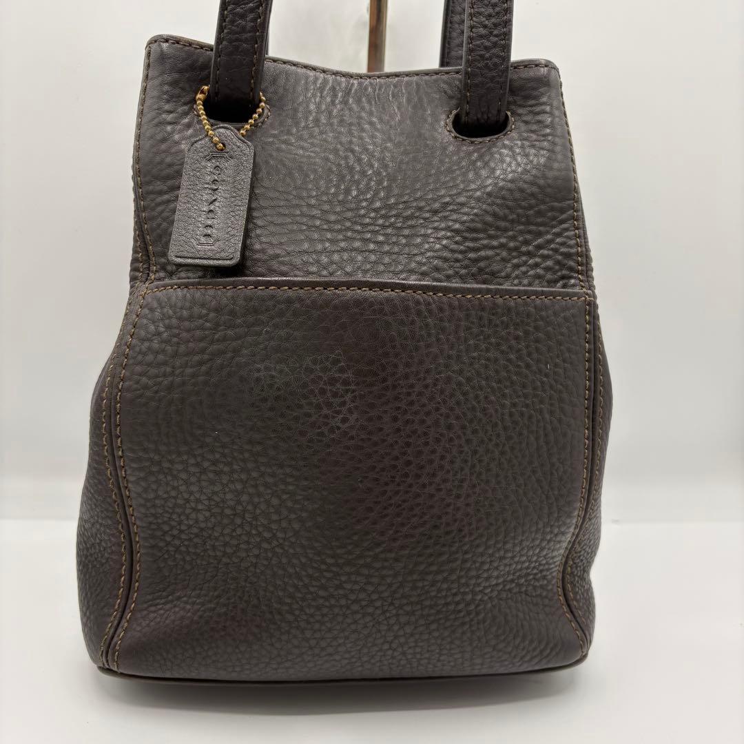 【美品】オールドコーチ ショルダーバッグ オールレザー 本革 しぼ革 シボ革 茶