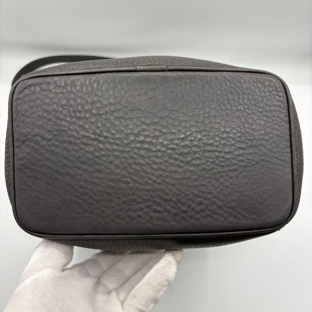 【美品】オールドコーチ ショルダーバッグ オールレザー 本革 しぼ革 シボ革 茶