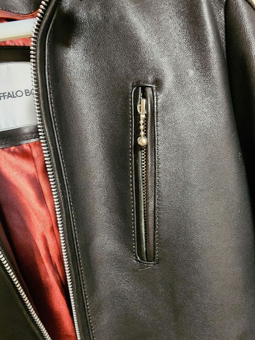 バッファーローボブスSサイズ 黒レザーシングルライダース！ダウンライナー付き！