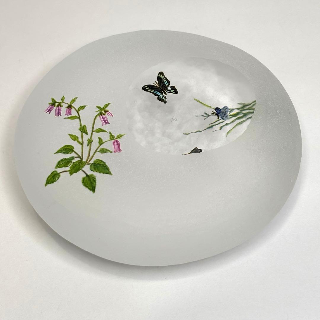 久保裕子さん作　ガラス　お花　蝶々　鮎　水草　ペーパーウェイト　文鎮　オブジェ