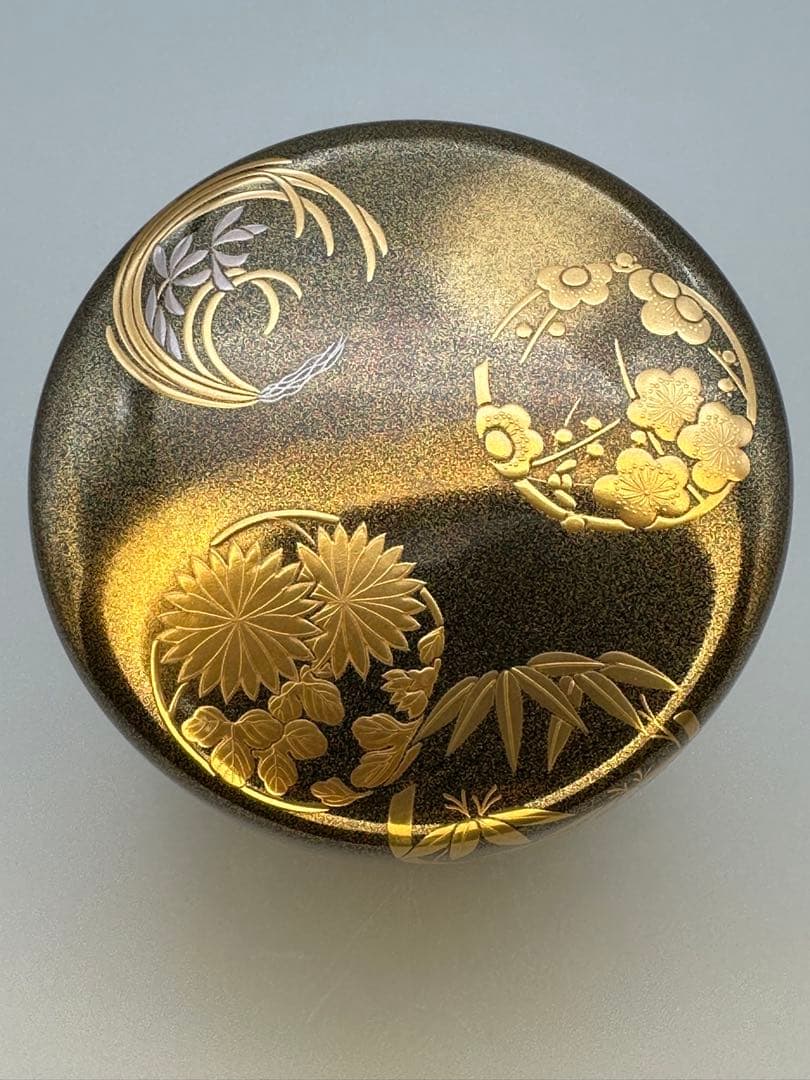 茶道具　棗　島田春光　花丸四君子