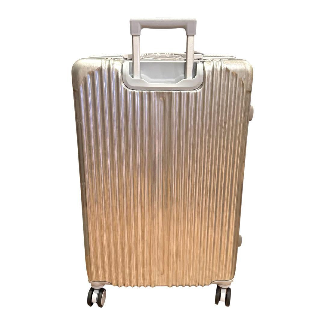 スーツケース　Lサイズ　シルバー　100L 拡張機能付 超軽量 海外旅行 出張