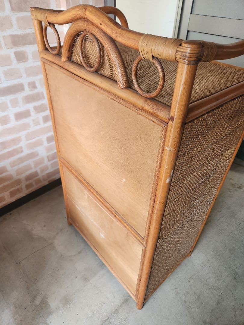 【希少家具】ラタン 籐 ５段チェスト タンス ヴィンテージ