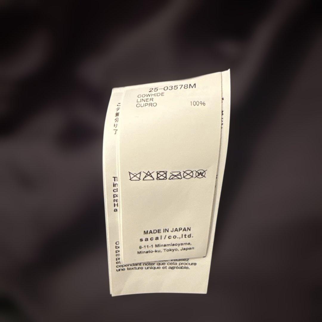 25ss Sacai サカイ レザージャケット SIZE:3