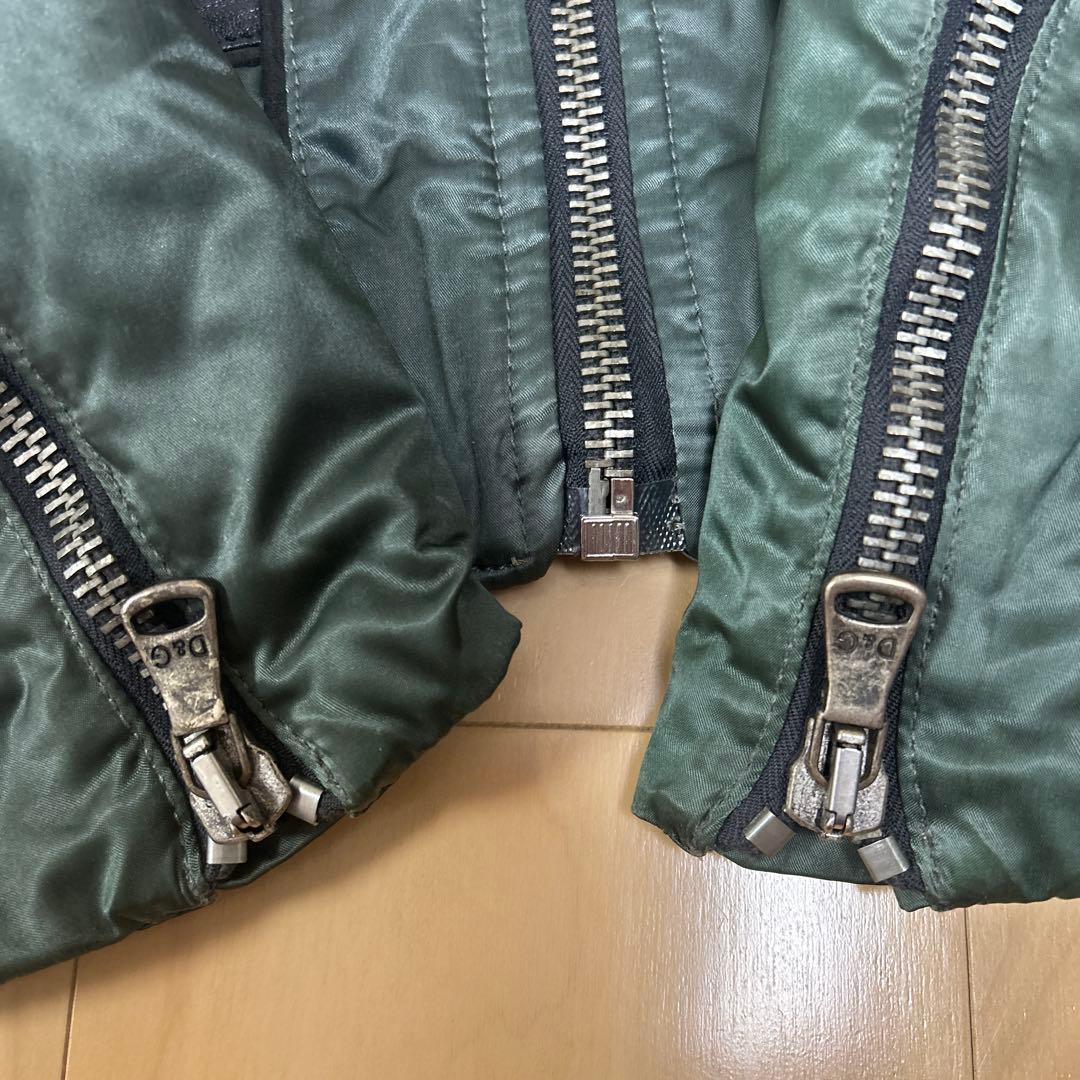 ドルチェ＆ガッバーナ　中綿ダウン　レザー切替ライダースジャケット