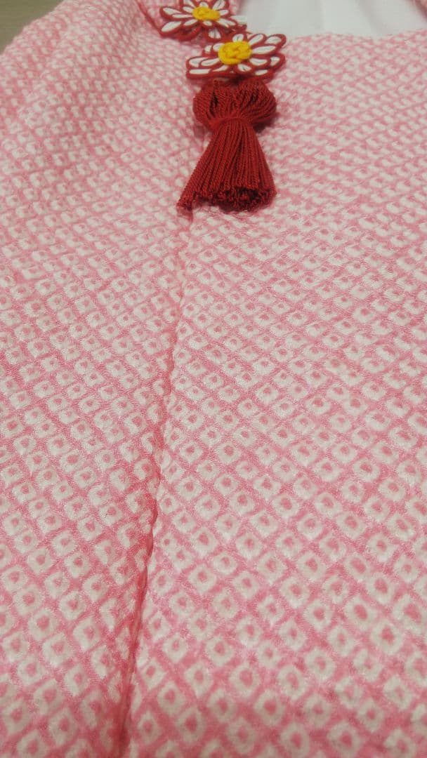 三歳お祝い着 被布コート 鹿の子絞り