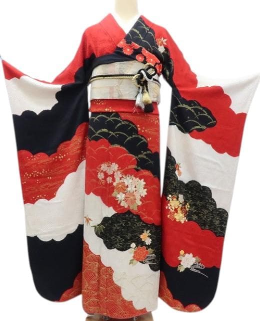 Y3496◇美品 正絹 総絞り 金駒刺繡 手縫い仕立て 成人式 振袖