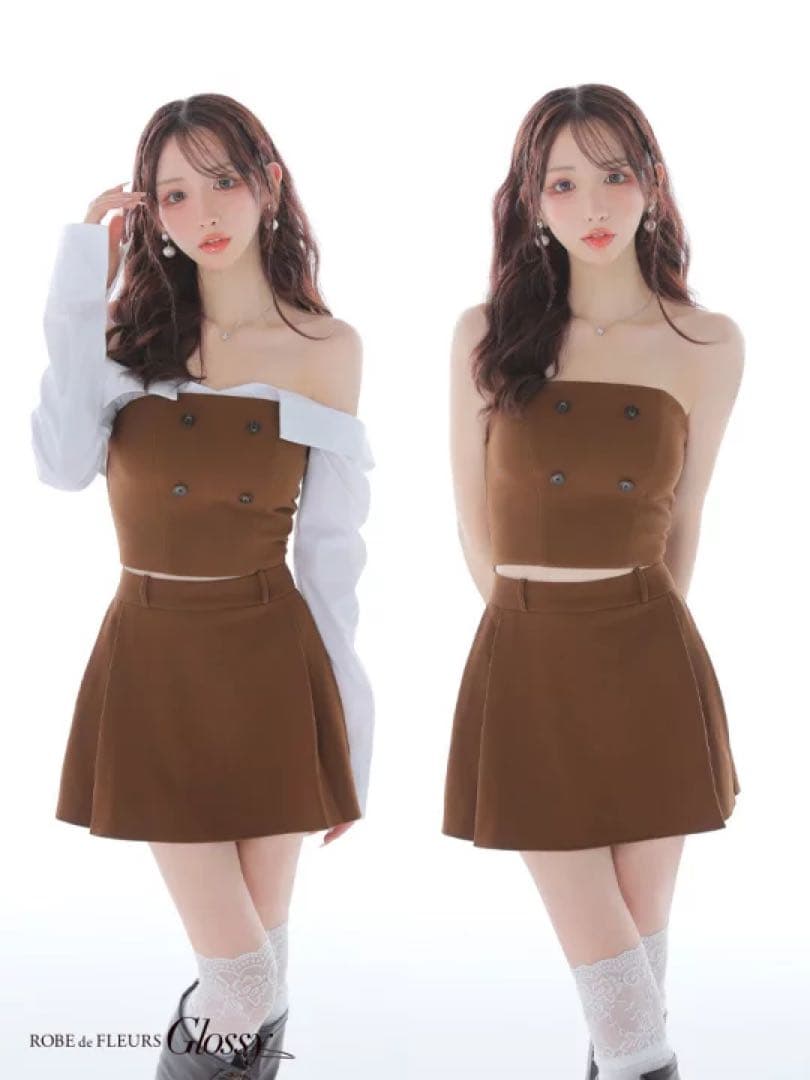 GL4324 XS ローブドフルールグロッシー　長袖　Sugar キャバドレス