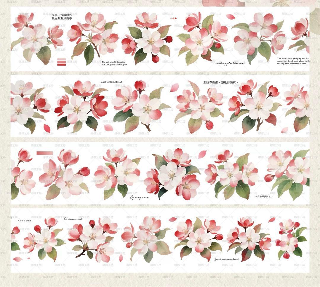 娜娜工坊《彤云》海外マスキングテープ マステ 【2718】