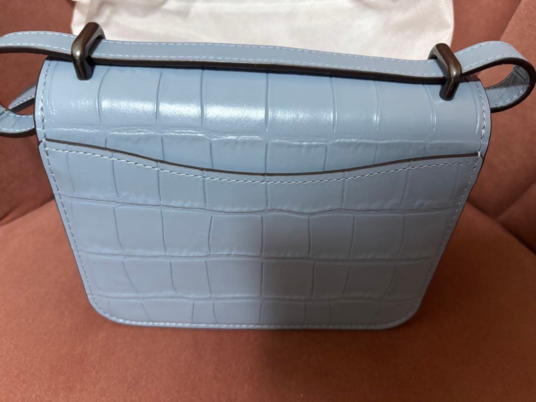 COACH ライトブルー クロコダイル風 バッグ
