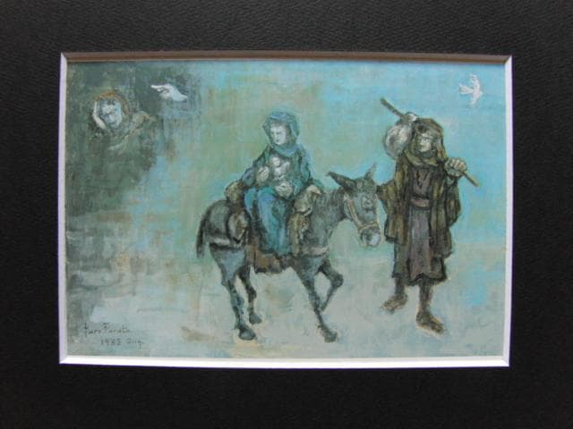 古田十郎、埃及行、希少な画集より、新品高級額・額装付