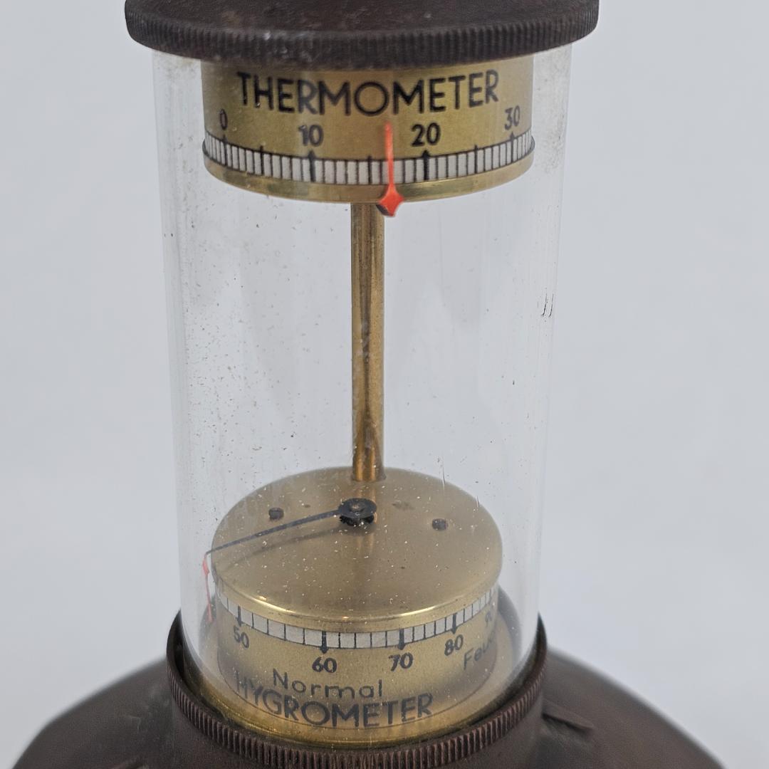 【超希少】ドイツ製 Lufft 卓上気象塔 温度 湿度 気圧計 磁石