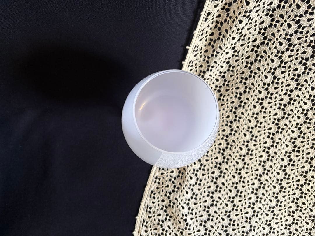 オパリンガラス フラワーベース 薄いパープルカラー フランスアンティーク