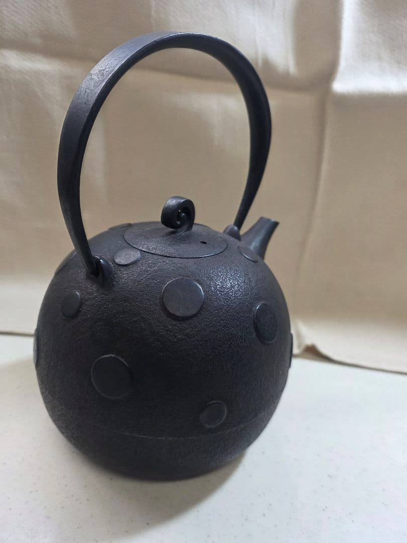 高橋大益　鉄瓶凸玉紋　鉄瓶　■美品■