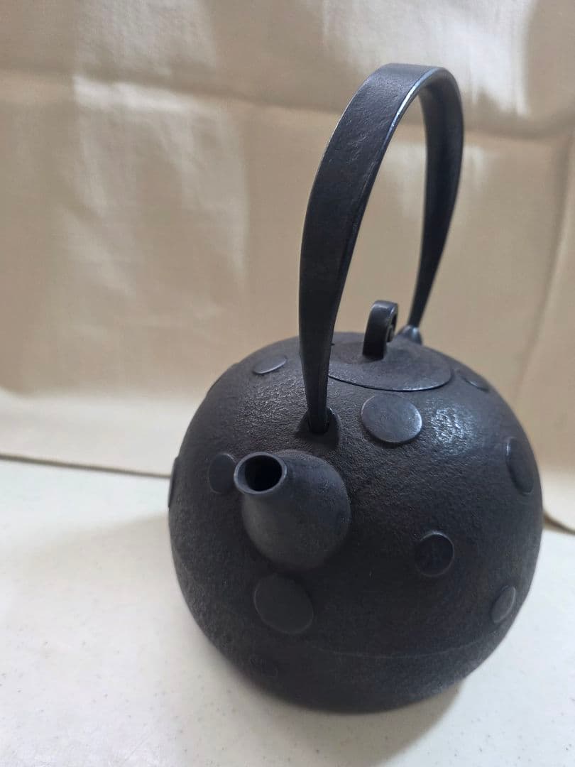 高橋大益　鉄瓶凸玉紋　鉄瓶　■美品■