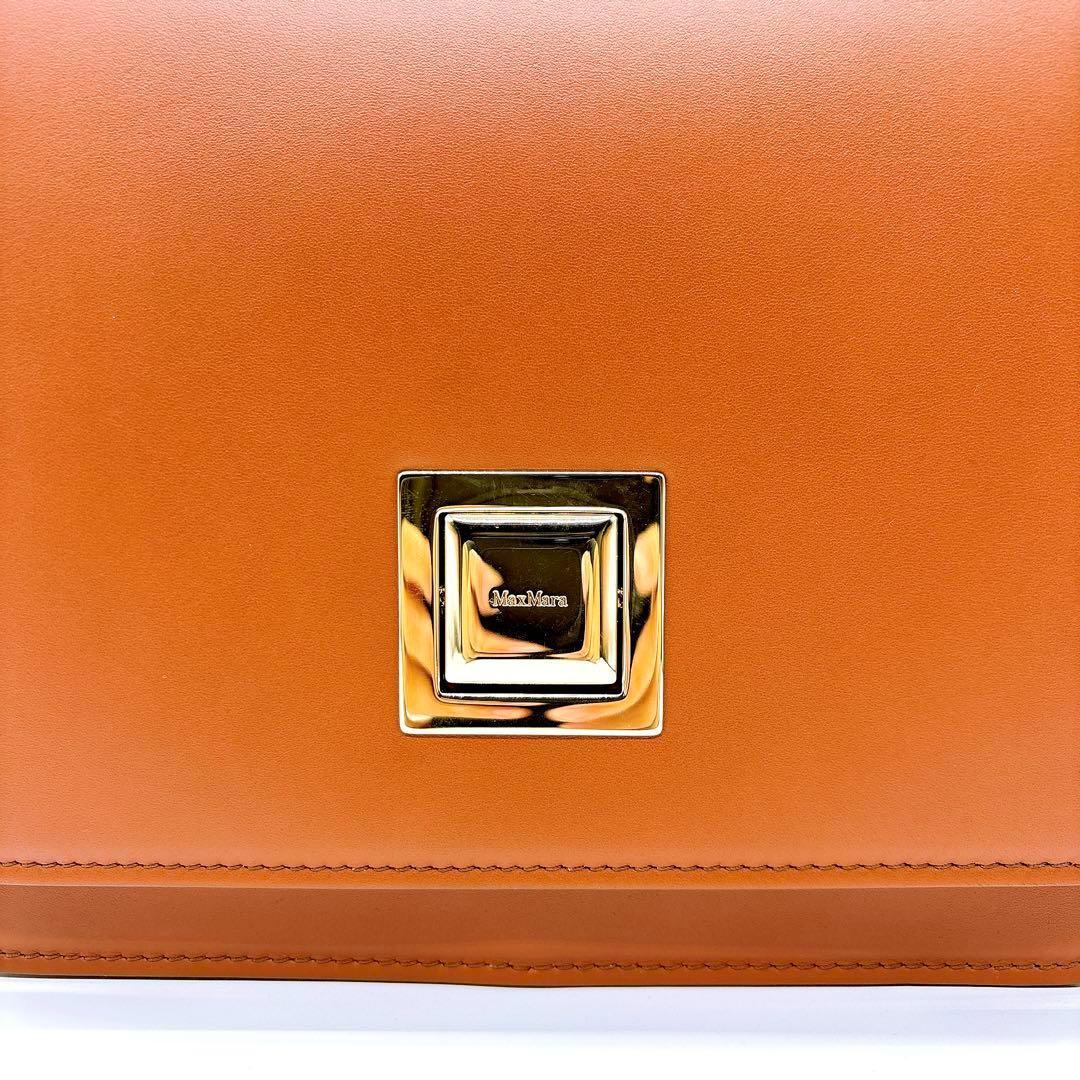 【定価18万円✨】マックスマーラ カーフレザー ショルダーバッグ スクエア 美品
