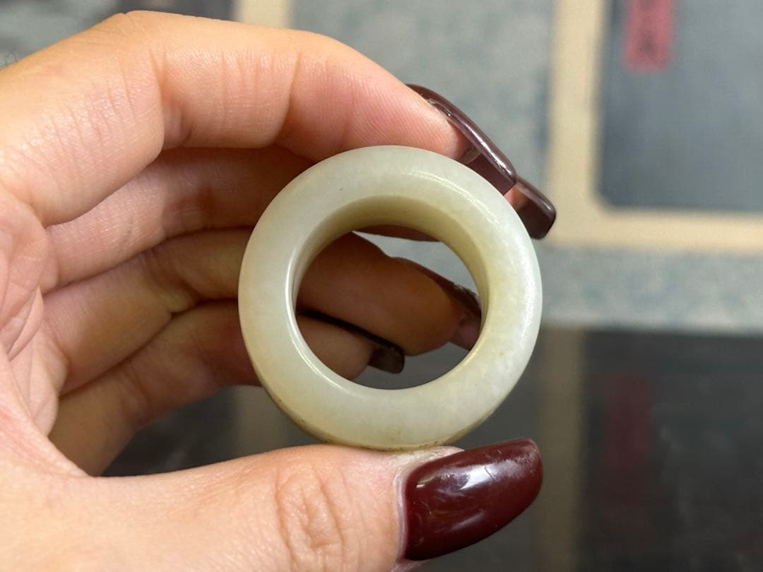 砡指輪 刻般若波罗蜜多心经 古美術品 重 29cm