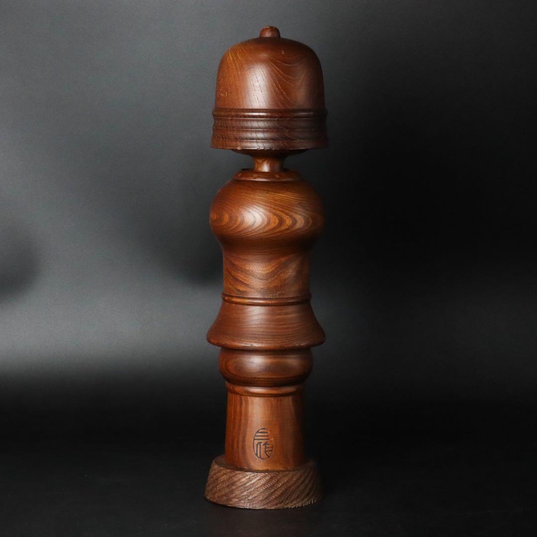 関口三作造「武人」創作コケシ 木札付 郷土玩具 内閣総理大臣賞受賞作家