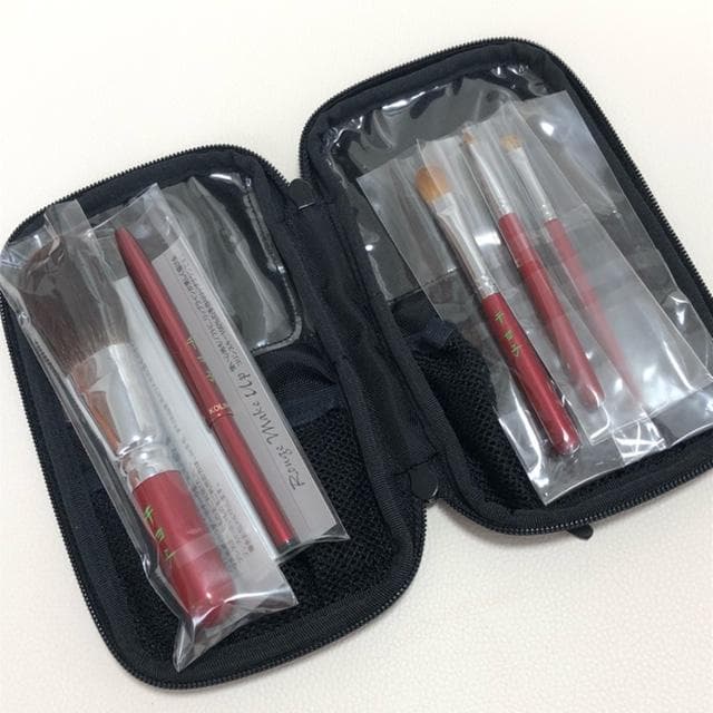 新品未使用★熊野の筆工房 竹宝堂　 メイクブラシ5本セット 2本欠品でお買い得！