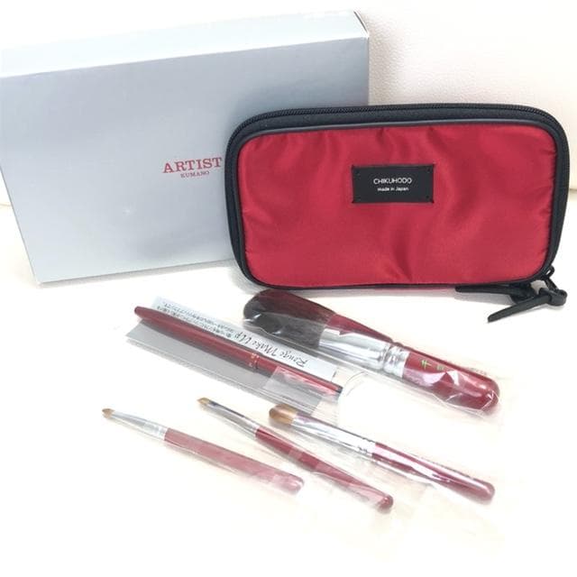 新品未使用★熊野の筆工房 竹宝堂　 メイクブラシ5本セット 2本欠品でお買い得！